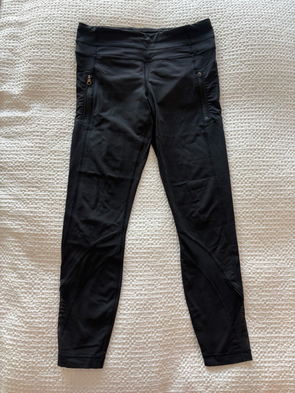 Lululemon Inspire Tight II Mesh Leggings Black Size 6 Luxtreme Zip Pocket - Picture 4 of 16